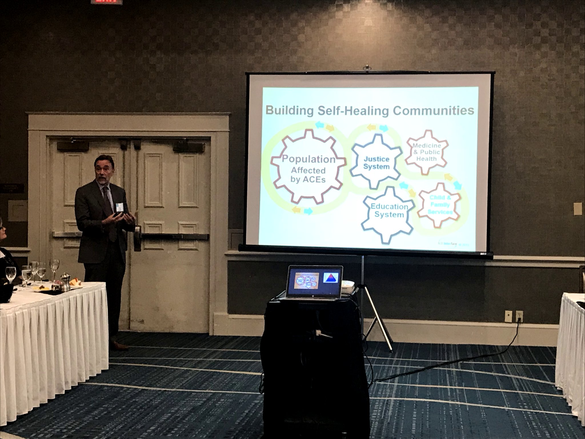 Dr. Robert Anda presenting to OK25by25 conference steering committee in March 2018. Photo courtesy of Linda Manaugh.